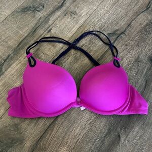 Victoria's Secret Fuchsia and Navy Bra